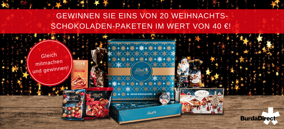 weihnachtsschokoladen paket gewinnspiel
