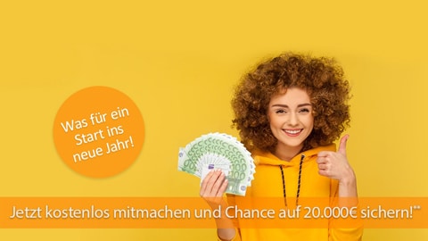 Jetzt kostenlos mitmachen und die Chance auf 20.000€ sichern