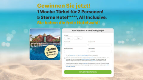 Türkei kann kommen! Gewinne 1 Woche Türkei Urlaub für 2 Personen, All Inclusive